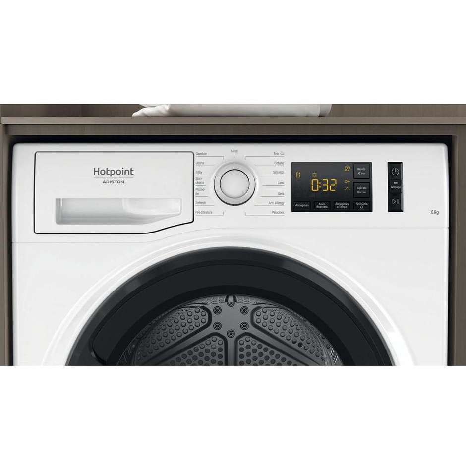 Hotpoint Ariston NTM1182KITR Asciugatrice a libera installazione Pompa di calore Capacita 8 KG Classe A++ Colore Bianco