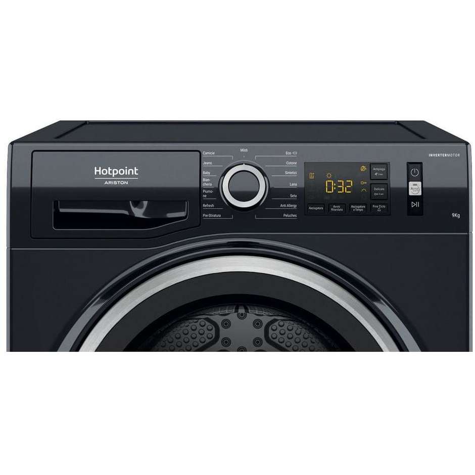 Hotpoint Ariston NTSM1193 Asciugatrice a pompa di calore Capacita 9 Kg Classe A+++ Colore Nero