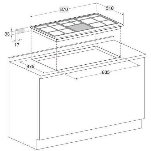 Hotpoint/Ariston PH 941MSTB (IX)/HA piano cottura combinato 90 cm 4 fuochi  a gas + bistecchiera elettrica centrale colore inox - Piani Cottura Piano  Cottura 90 cm - ClickForShop