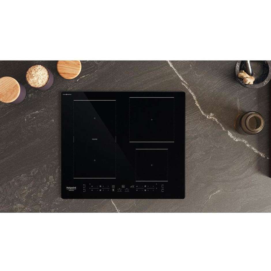 Hotpoint HB 4860C CPNE Piano Cottura a Induzione 60 cm 4 Zone con Trattamento CleanProtect Funzioni MyMenu 7200W Nero
