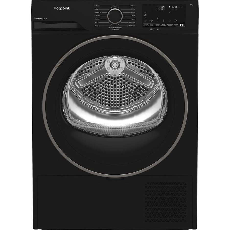 Hotpoint HPT 94D BBS IT asciugatrice a pompa di calore 9 kg, classe C, nera