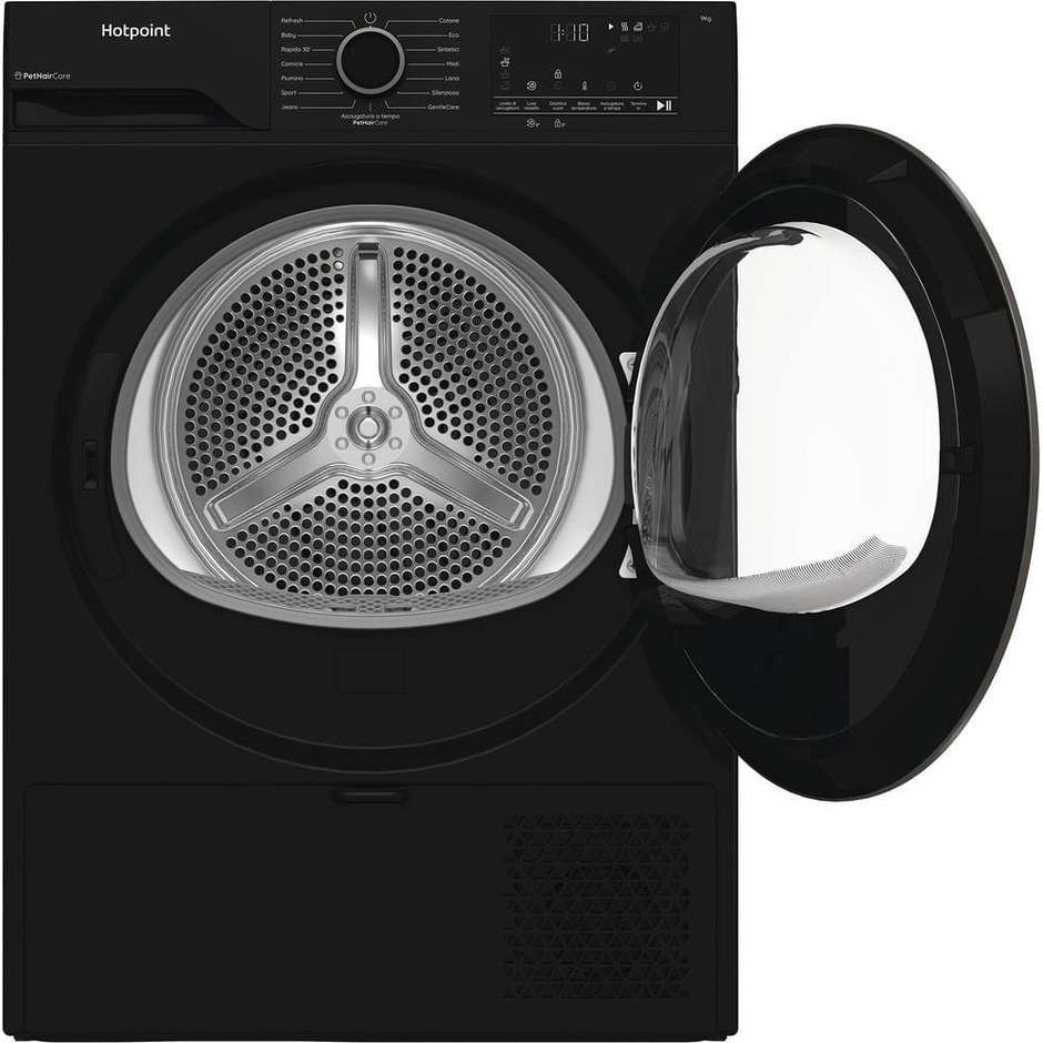 Hotpoint HPT 94D BBS IT asciugatrice a pompa di calore 9 kg, classe C, nera