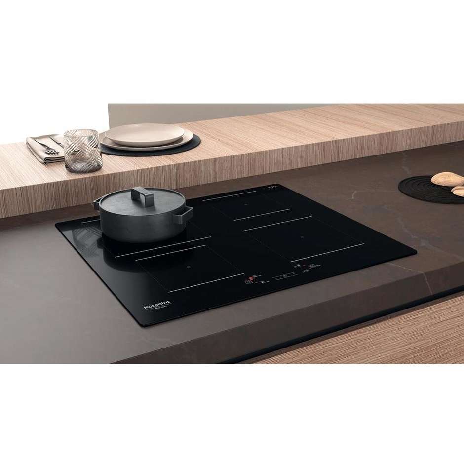 Hotpoint HQ 5660S NE piano cottura a induzione 59 cm, 4 zone, nero