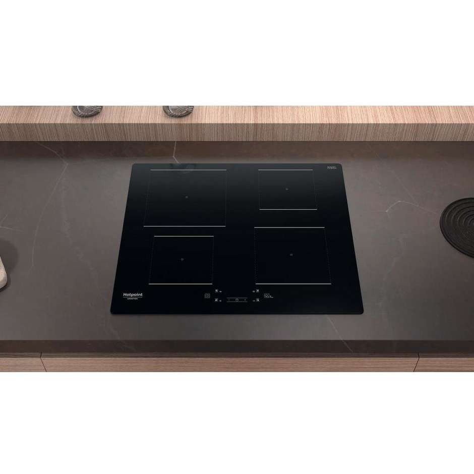 Hotpoint HQ 5660S NE Piano Cottura a Induzione 60 cm con FlexiSpace MyMenu Trattamento CleanProtect 7200W Nero