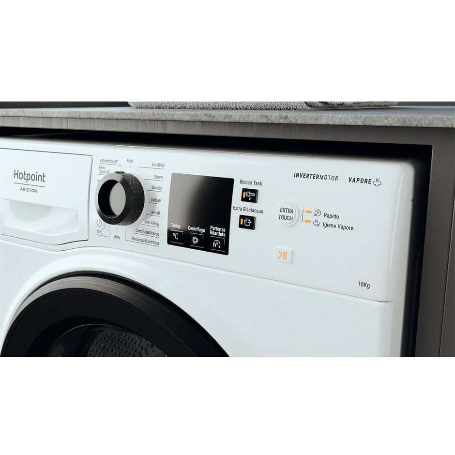Hotpoint NF1046WKIT lavatrice 10 kg con inverter e opzione antimacchia, classe A