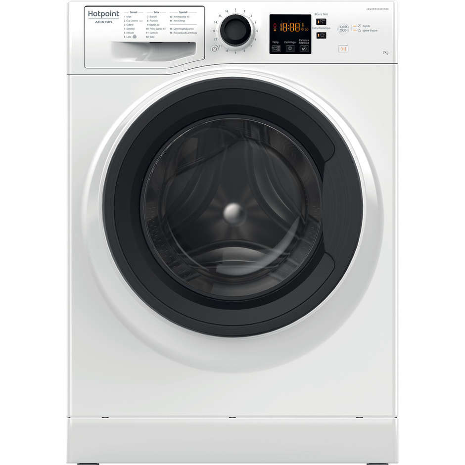 Hotpoint NF723WKIT lavatrice carica frontale capienza 7 Kg 1200 giri Classe A+++ colore bianco