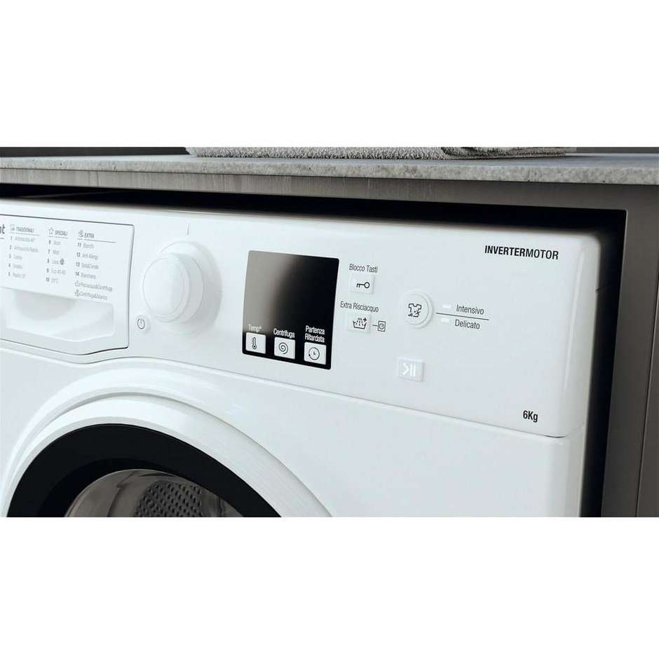 Hotpoint RSSF 624 W IT N Lavatrice slim 6 kg Inverter classe C bianca