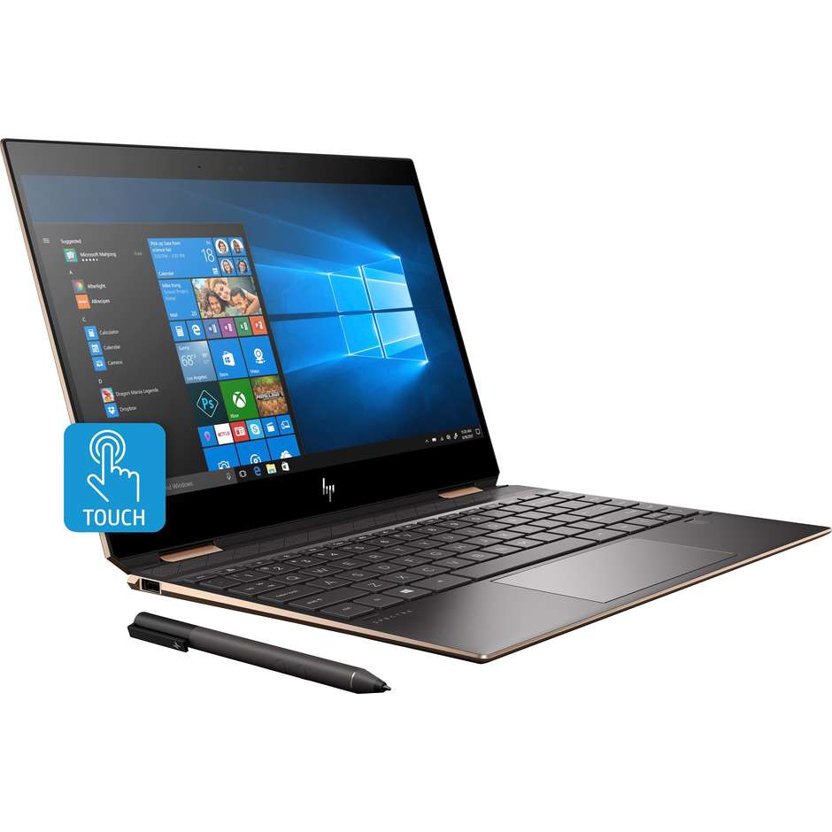 HP 13-AP0010NL Spectre x360 Notebook convertibile 2in1 13.3" touchscreen Intel Core i7-8565U Ram 16 GB SSD 512 GB Windows 10 Home