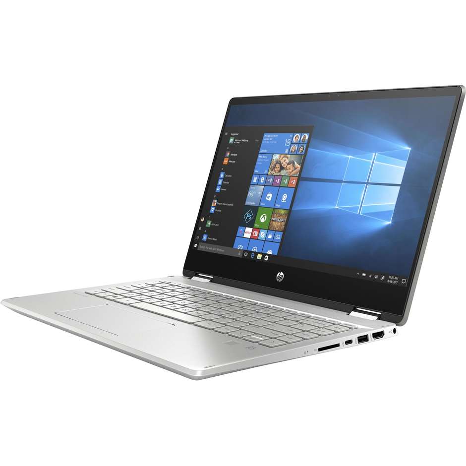 HP 14-dh0037nl Pavilion x360 Notebook 2-in-1 14'' Full HD Core i7-8 Ram 8 Gb SSD 256 Gb Windows 10 Home colore silver