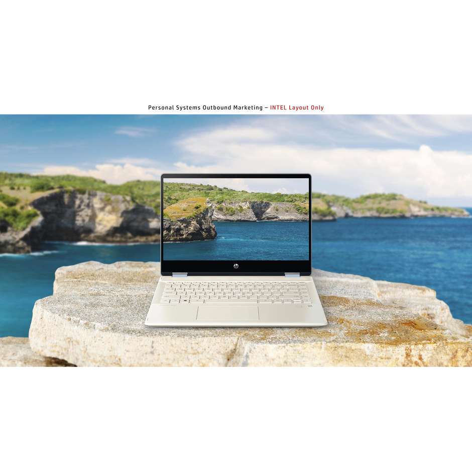 HP 14-dh0037nl Pavilion x360 Notebook 2-in-1 14'' Full HD Core i7-8 Ram 8 Gb SSD 256 Gb Windows 10 Home colore silver