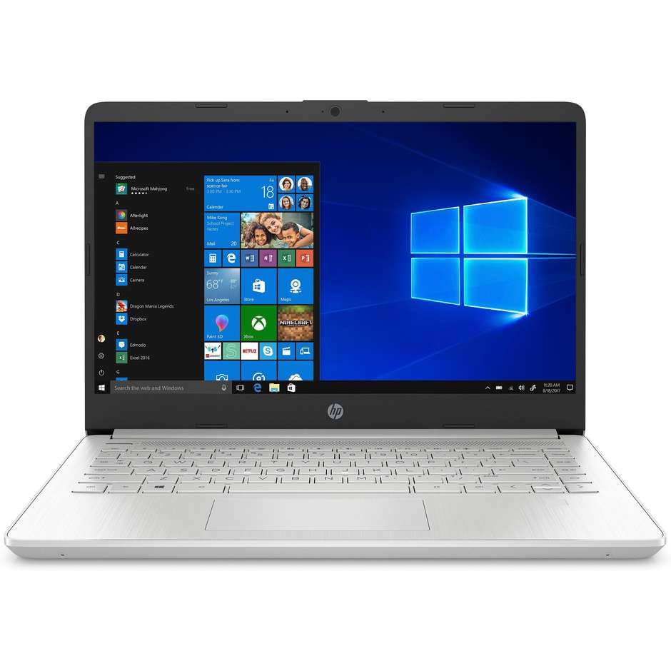 HP 14S-DQ0006NL Notebook 14" Intel Core i5 Ram 8 GB SSD 256 GB Windows 10 colore Argento