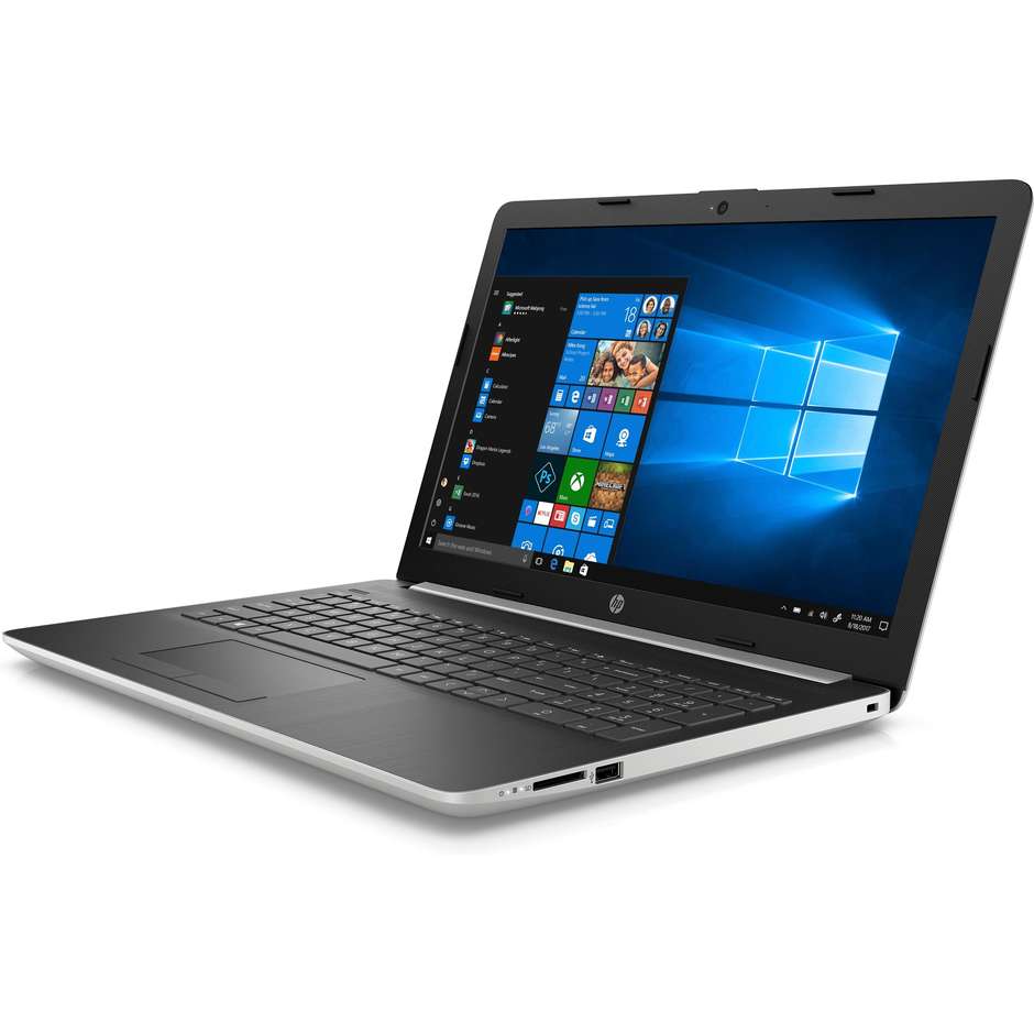 HP 15-DA0125N Notebook 15,6" Intel Core 5-7200U Ram 8GB HDD 1 TB Windows 10 Home colore Argento