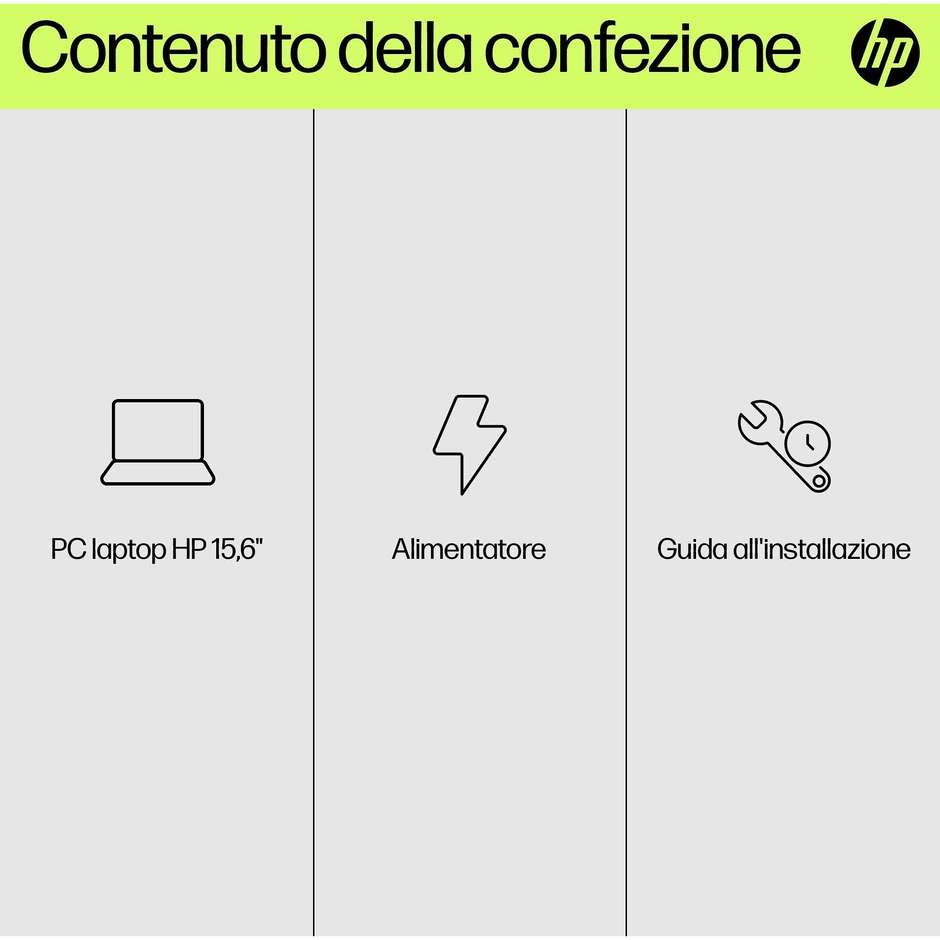 HP 15-FD0102NL Notebook 15.6 " Ram 4 GB Memoria 128 GB Windows 11 Home S-Mode Colore Argento