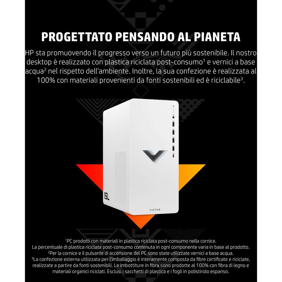 HP 15L TG02-0090N Gaming Desktop PC Intel Core i5 Ram 8 GB Memoria 512 GB Windows 11 Home Colore Nero