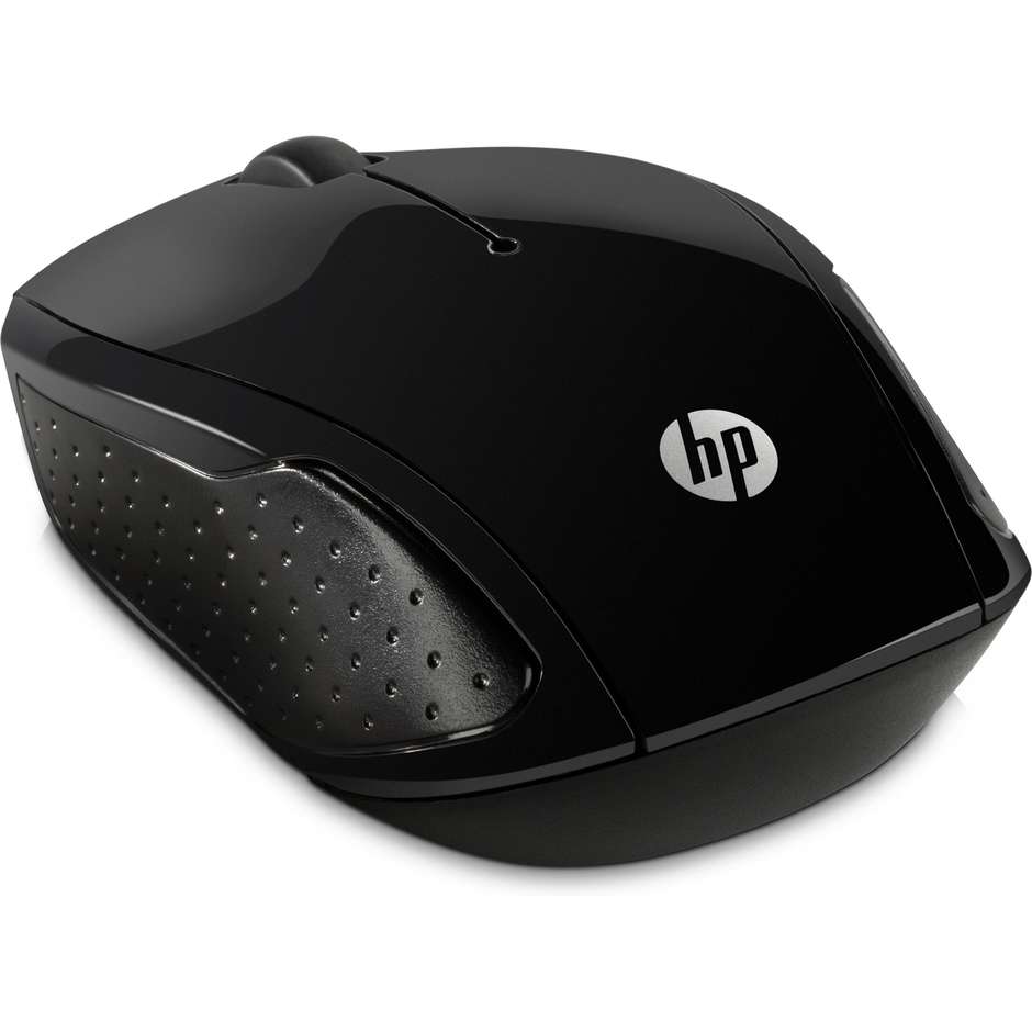 HP 200 Mouse Wireless Ottico Ambidestro con Ricevitore Nano USB 2.4GHz Tracciamento Fluido e Impugnatura Sagomata - Nero (X6W31AA)