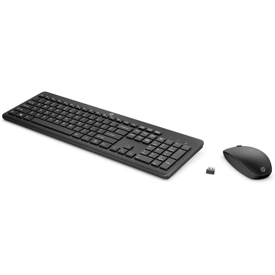 HP 230 kit tastiera a membrana e mouse wireless 1600 DPI nero