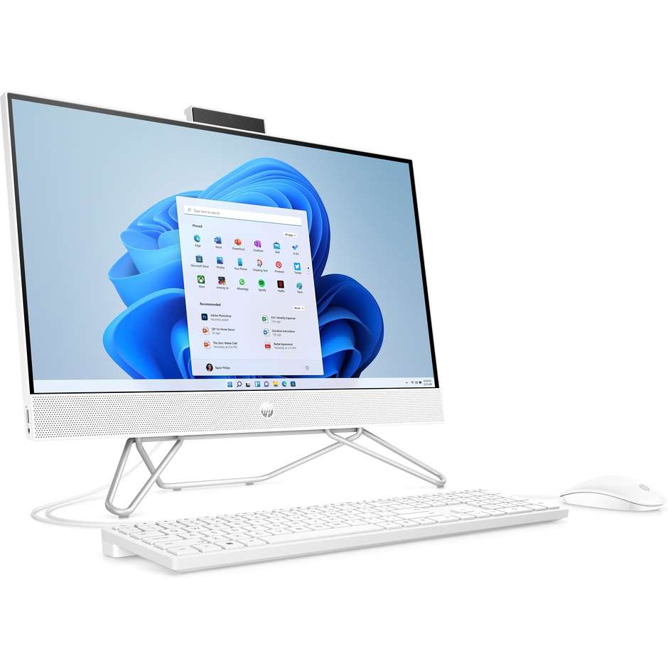 HP 24-cb0018nl PC All-In-One 23.8" Full HD AMD Ryzen 3 5300U RAM 8 GB SSD 256 GB Windows 11 Home Bianco