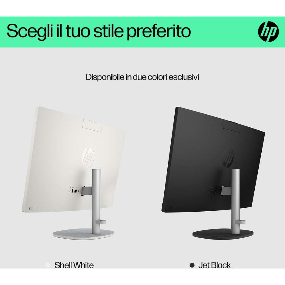 HP 24-CR0011NL PC All-in-one 23.8" Full HD AMD Ryzen 5 Ram 8 GB Memoria 512 GB Windows 11 Home Colore Bianco