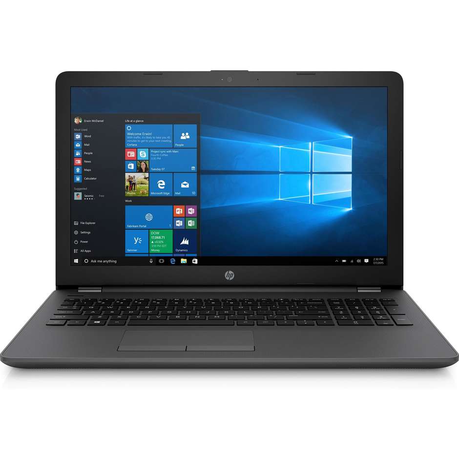 HP 250 G6 Notebook 15,6" Intel Core i3-7020U Ram 8GB SSD 256 GB Windows 10 Professional Nero