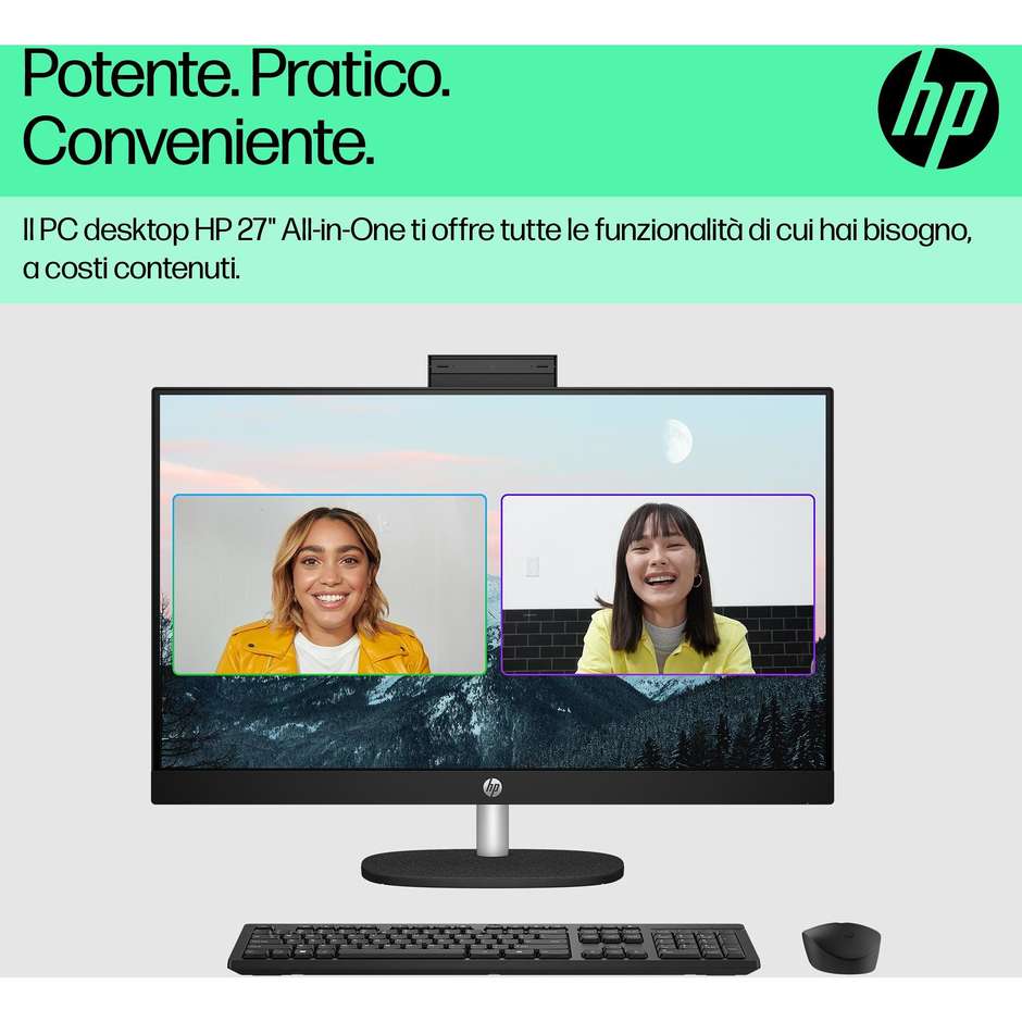 HP 27-CR0025NL PC All-in-one 27" Full HD AMD Ryzen 5 Ram 16 GB Memoria 512 GB Windows 11 Home Colore Bianco