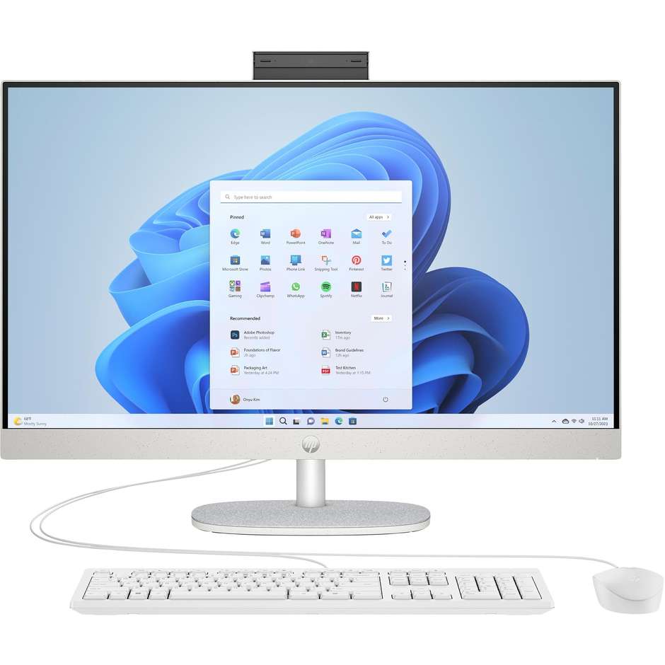 HP 27-cr1015nl PC All-in-One Intel Core Ultra 5 16GB 512GB SSD Bianco