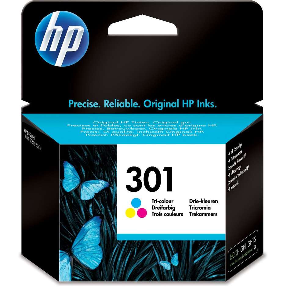 HP 301 Tricromia (CH562EE) Cartuccia Inchiostro Originale Formato Standard Blister