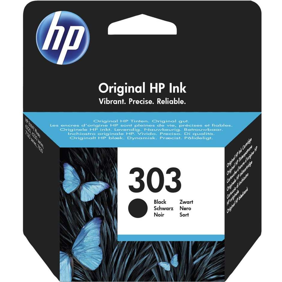 HP 303 (T6N02AE) Cartuccia Inchiostro Originale Nero Formato Box 4 ml