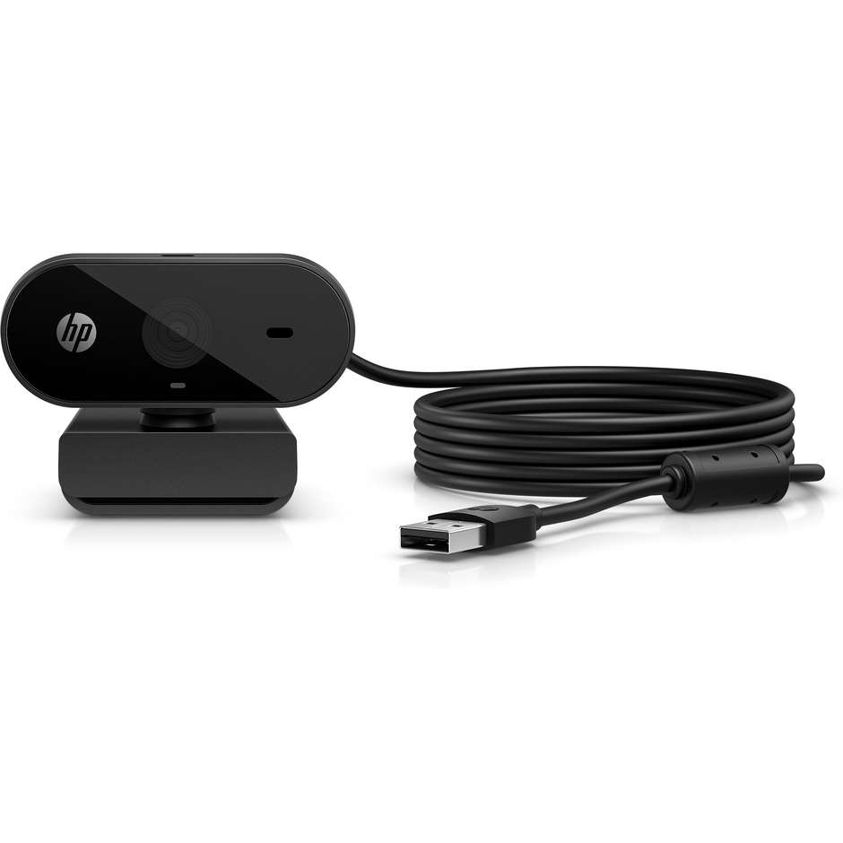HP 320 FHD Webcam Full HD 1080p con Microfono e Otturatore Privacy Clip Monitor USB Nero (53X26AA)