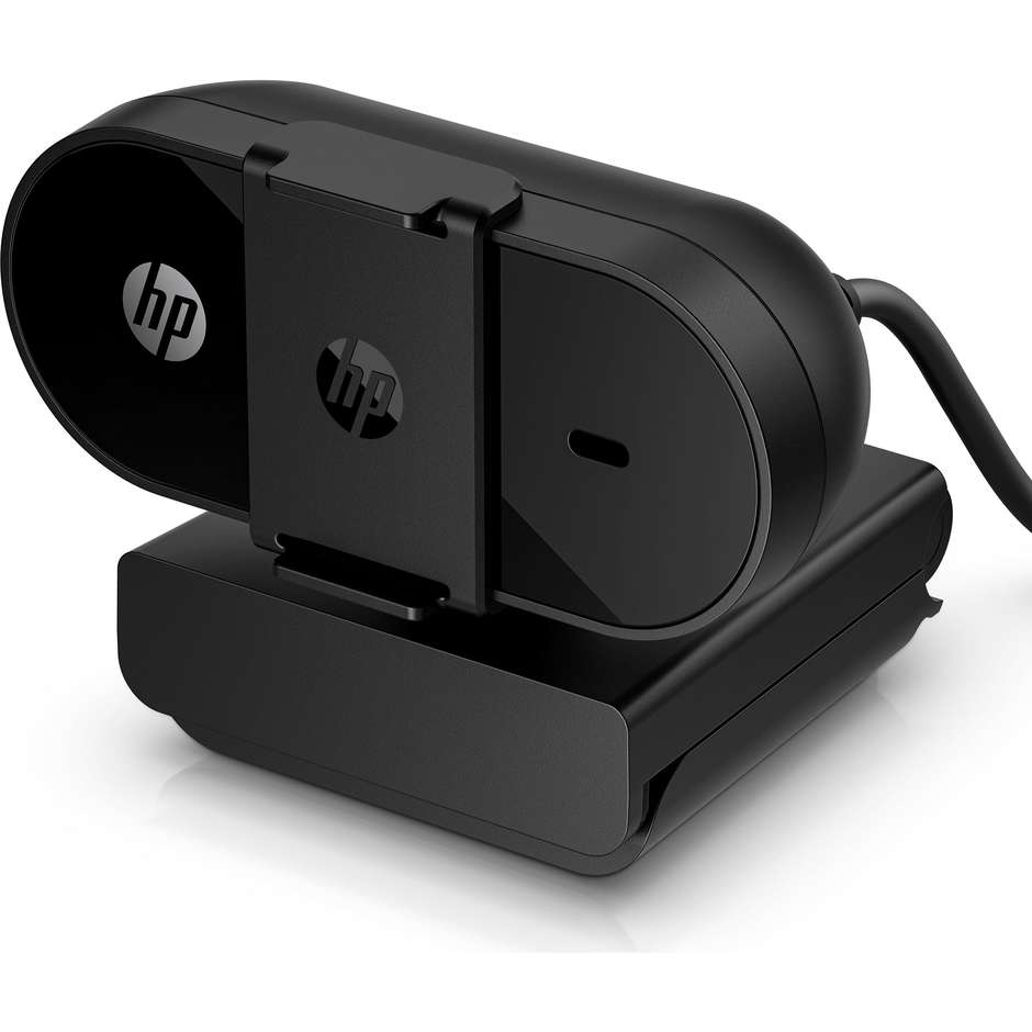 HP 320 FHD Webcam Full HD 1080p con Microfono e Otturatore Privacy Clip Monitor USB Nero (53X26AA)