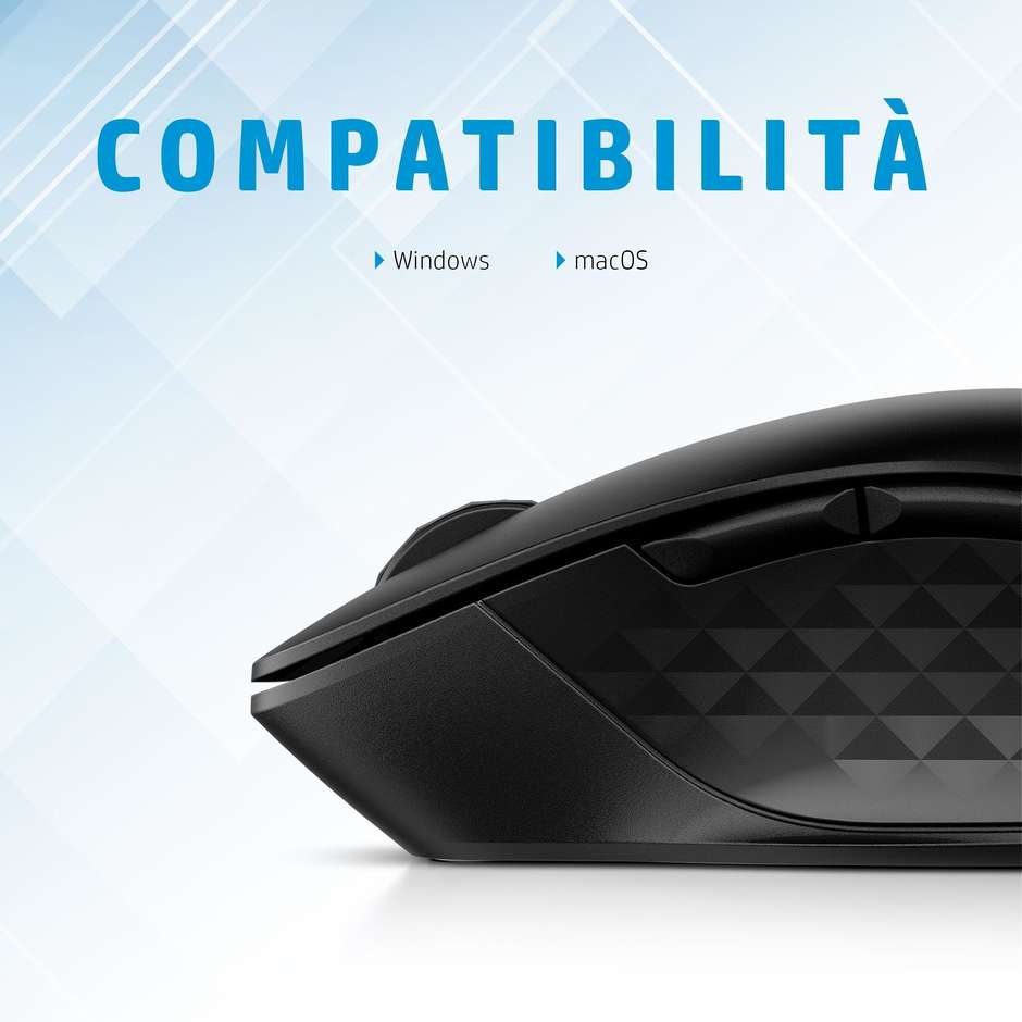 HP 3B4Q2AA Mouse Ottico RF Wireless + Bluetooth 1200 DPI Colore Black