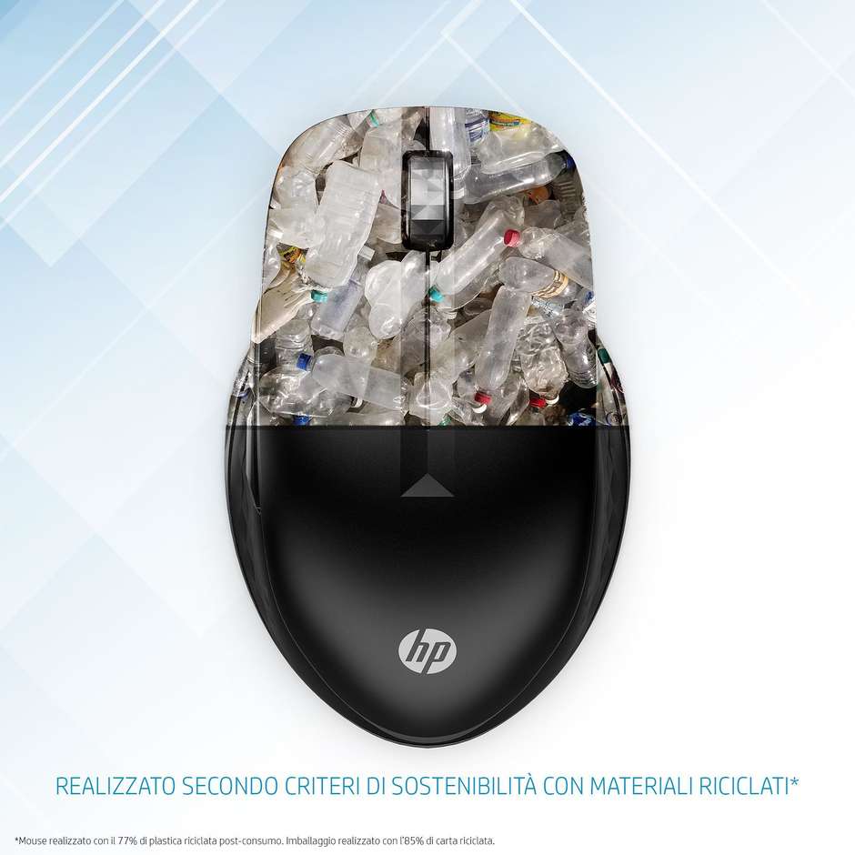 HP 3B4Q2AA Mouse Ottico RF Wireless + Bluetooth 1200 DPI Colore Black