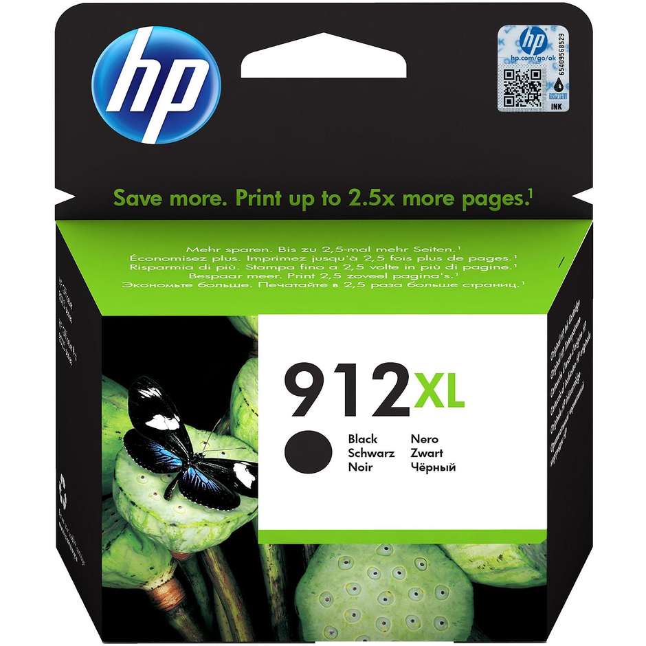HP 3YL84AEBL Cartuccia di inchiostro nero originale 912XL ad alta capacità