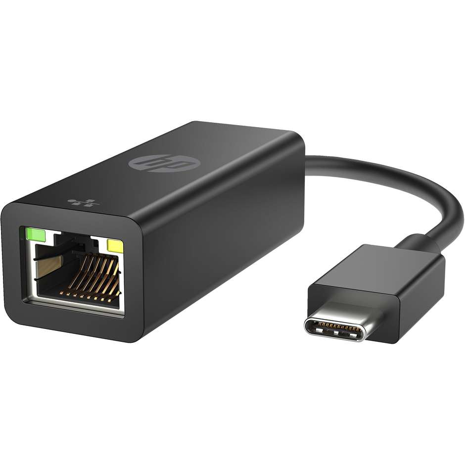 HP 4Z534AA Adattatore da USB-C a Porta Ethernet Gigabit RJ45 G2 Compatto Nero