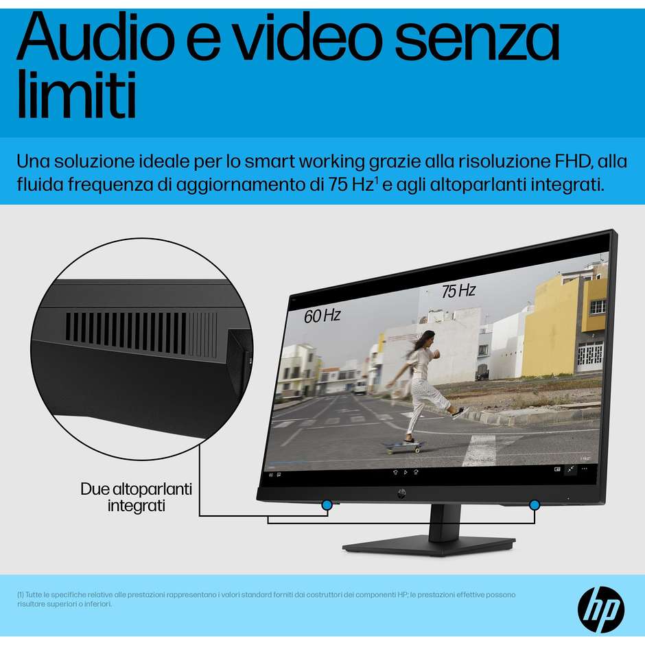 HP 64W41AA Monitor PC 68.6" 1920 x 1080 50/60 Colore Black
