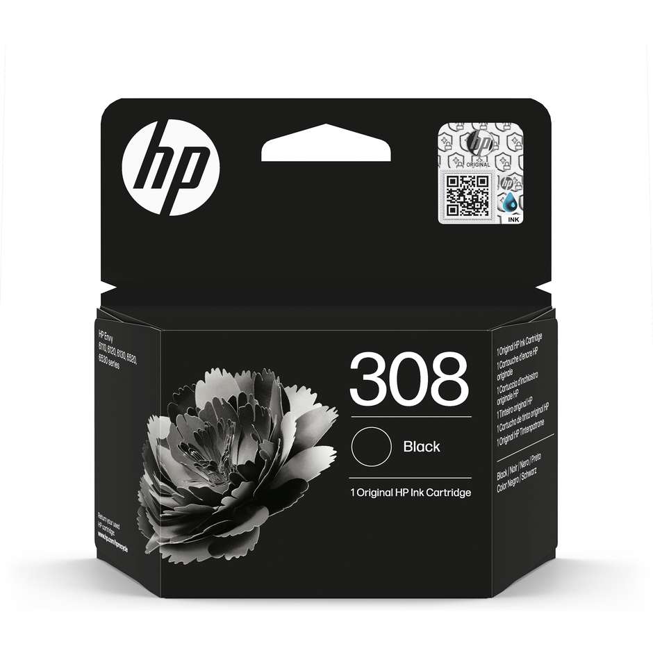 HP 7FP21UEBL Cartuccia di inchiostro Nero originale 308 EU