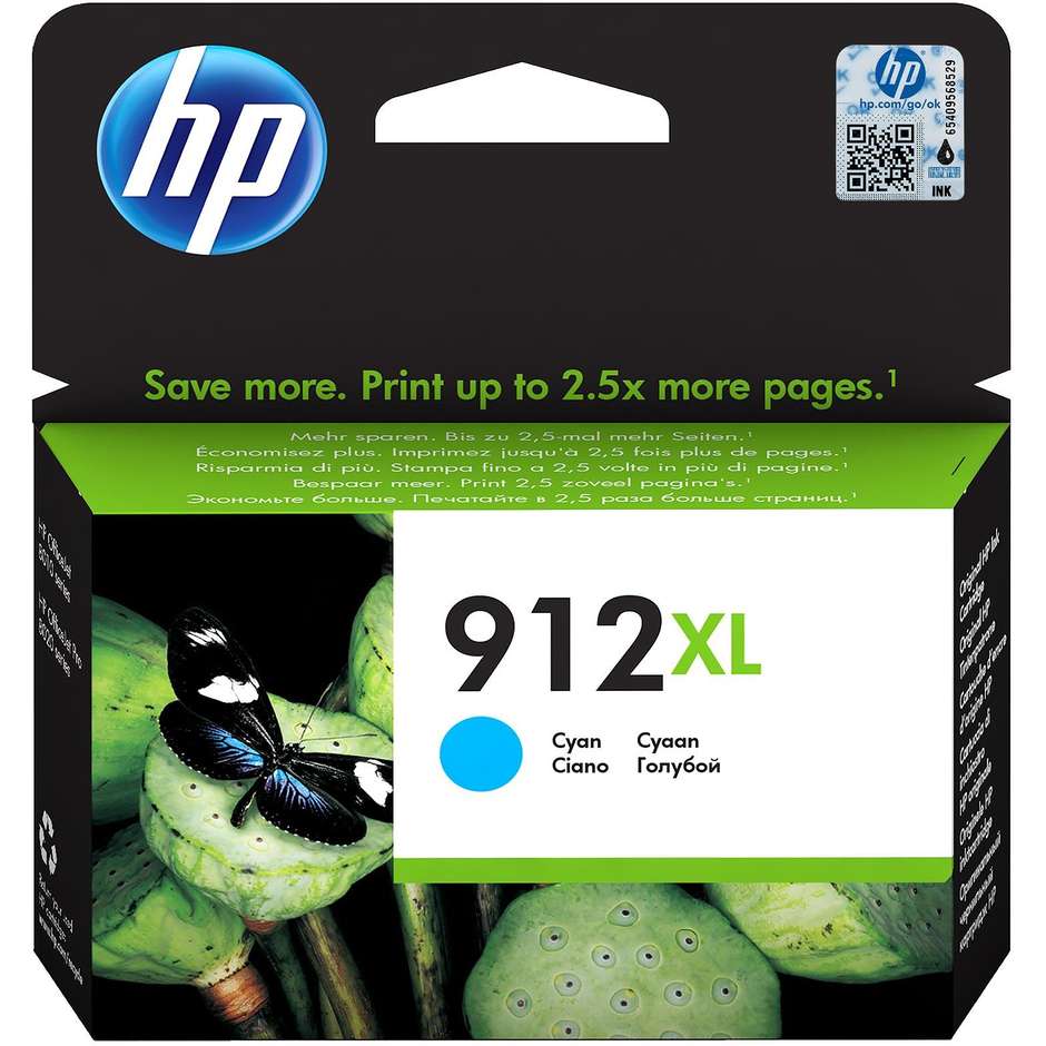HP 912XL (3YL81AE) Cartuccia Inchiostro Originale Ciano Alta Resa
