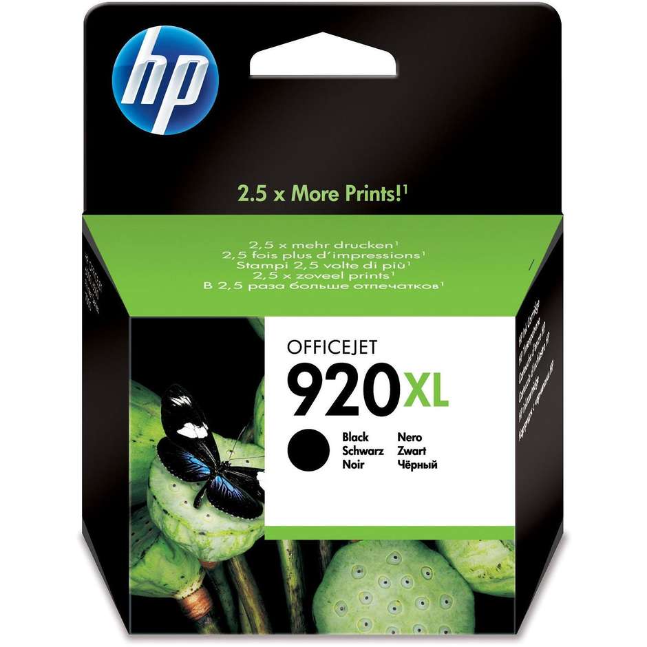 HP 920XL (CD971AE) Cartuccia Inchiostro Originale Nero ad Alta Capacità Blister