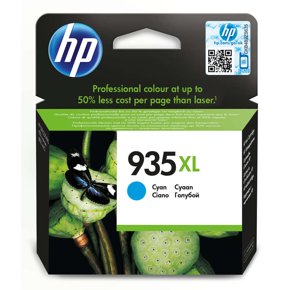 HP 935XL (C2P24AE) Cartuccia Inchiostro Originale Ciano Alta Resa