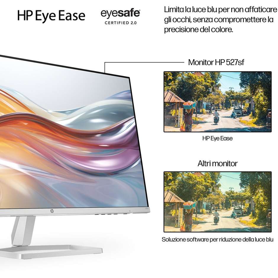 HP 94F44AA PC Monitor 27" Full HD 300 cd/m² Classe D Colore Nero, Bianco