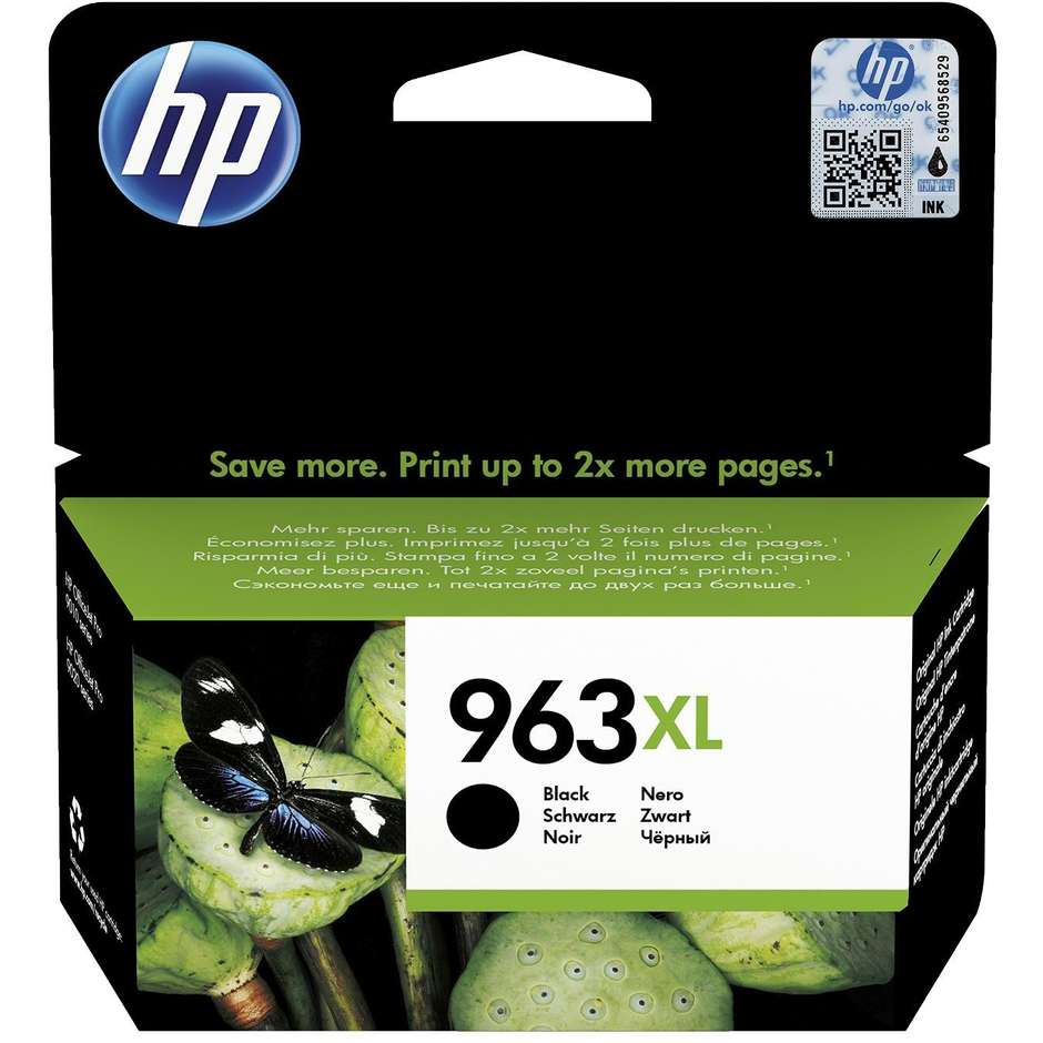 HP 963XL (3JA30AE) Cartuccia Inchiostro Originale Nero ad Alta Resa 47,8 ml