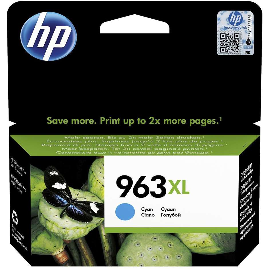 HP 963XL cartuccia ciano originale ad alta capacità da 22,77 ml