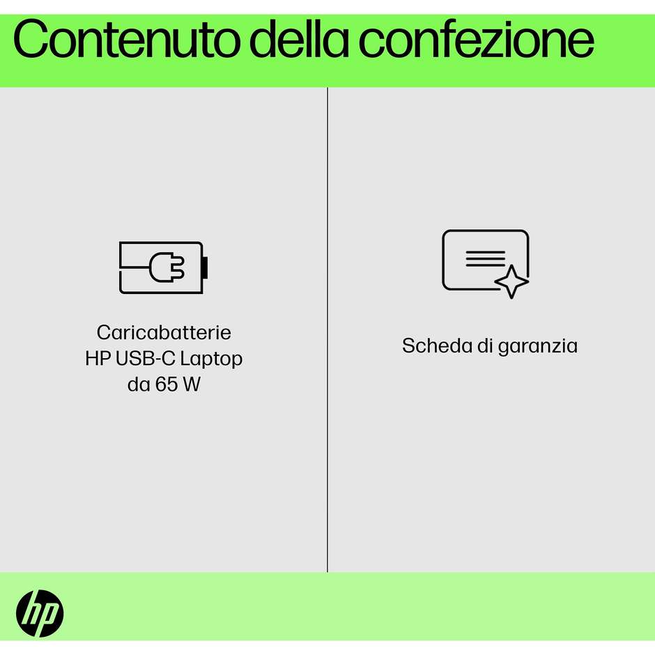 HP Caricabatterie per Laptop USB-C 65W (671R2AA) Alimentatore da Rete con Power Delivery Nero