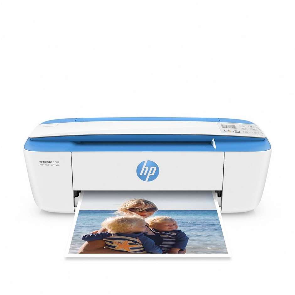 HP DeskJet 3720 stampante multifunzione 3 in 1 colore bianco,blu