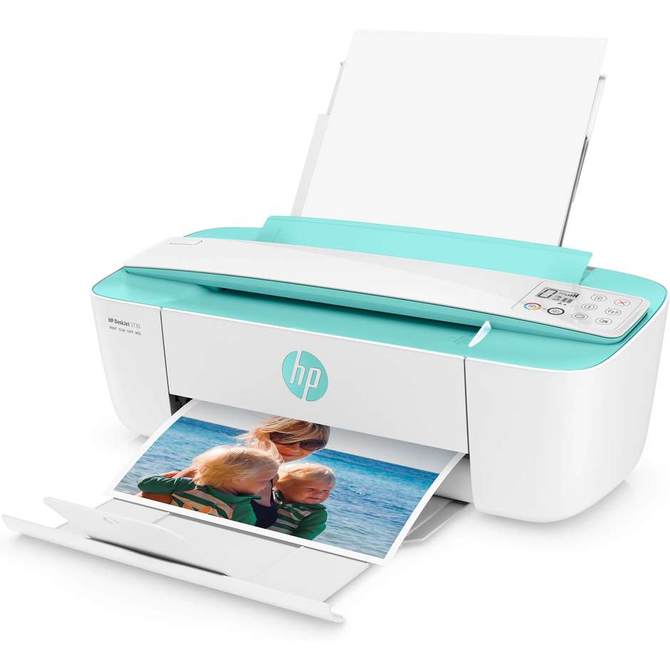 HP Deskjet 3730 Stampante All-in-One Risoluzione 4800 x 1200 Dpi Formato A4 Connettività WiFi USB 2.0 Colore Bianco/ Verde Acqua