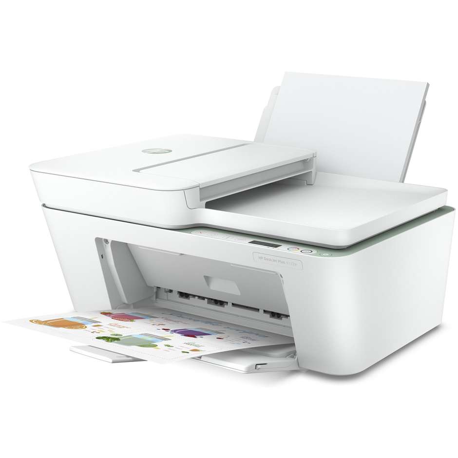 HP DeskJet 4122e Stampante multifunzione 4in1 Wifi Bluetooth colore bianco e verde