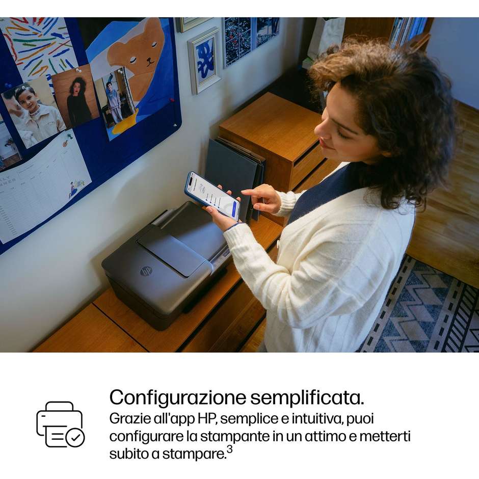 HP DeskJet 4330 (AJ4X9B) Stampante Multifunzione Inkjet 3-in-1 A4 ADF 35 Fogli Wi-Fi con Auto-Reset HP+ Grigio