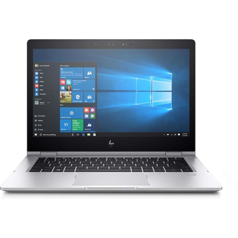 HP EliteBook x360 1030 G2 Notebook Touchscreen 13" Intel Core i7-7600U Ram 16 GB SSD 256 Windows 10 Pro colore Argento