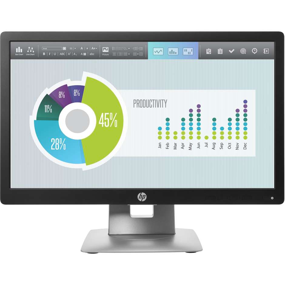 HP EliteDisplay E202 Monitor PC 20" HD+ 250 cd/m² Classe A colore Nero,Argento