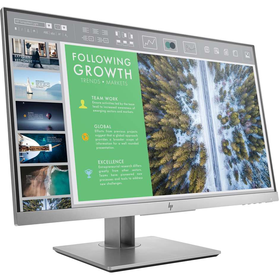 HP EliteDisplay E243 Monitor PC LED 23,8'' FHD Luminosità 250 cd/m² Classe A+ colore nero