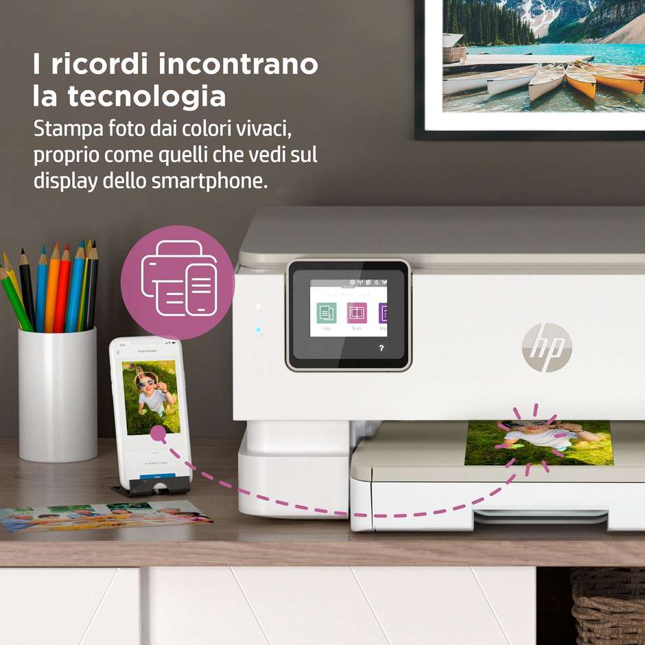 HP ENVY Inspire 7224e Multifunzione 3-in-1 Inkjet Fotografico A4 Fronte/Retro Automatico Wi-Fi Beige